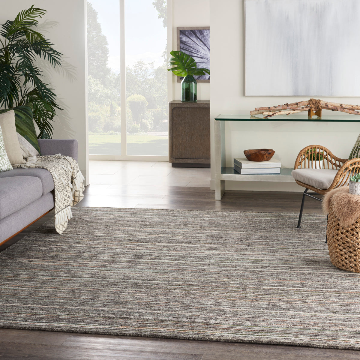 nourison plateau pae01 grey green rug