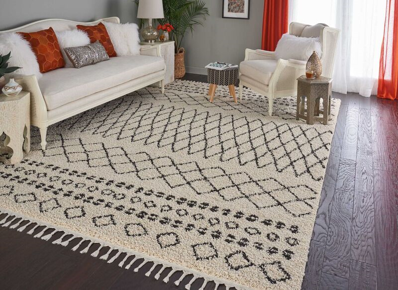 Nourison Clearance Moroccan Shag MRS02 Cream Rug