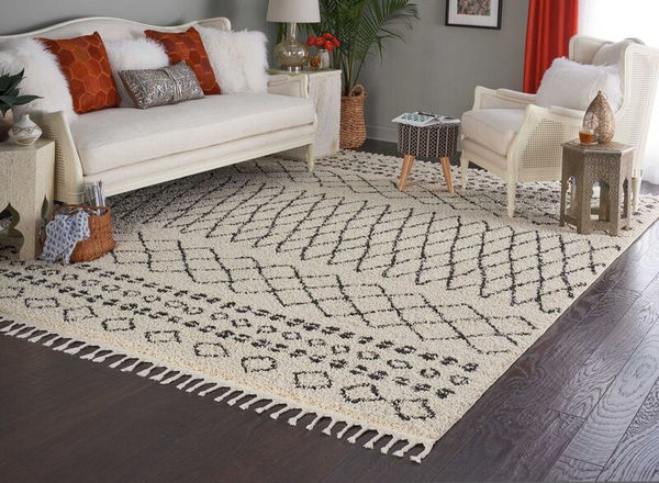 Nourison Clearance Moroccan Shag MRS02 Cream Rug