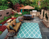 Nourison Clearance & Garden RS089 Aqua Rug
