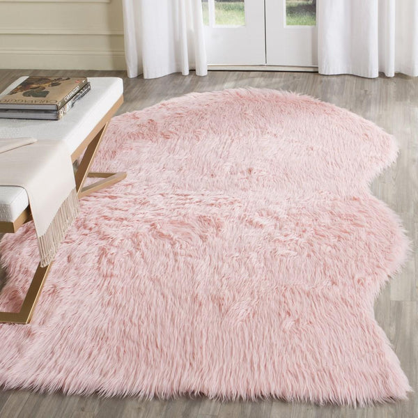 Safavieh Clearance Faux Sheep Skin FSS115G Pink Rug