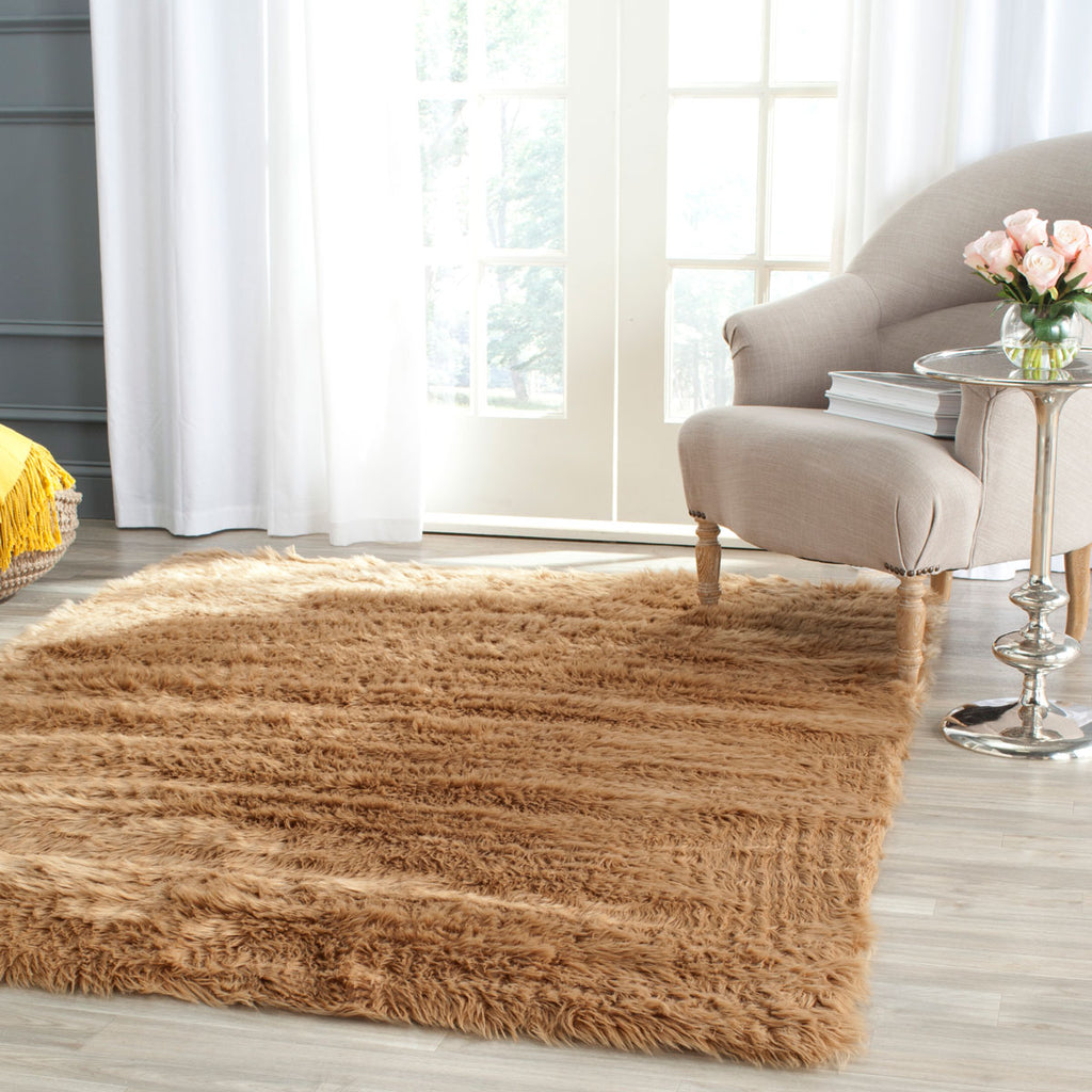Safavieh Clearance Faux Sheep Skin FSS115E Camel Rug