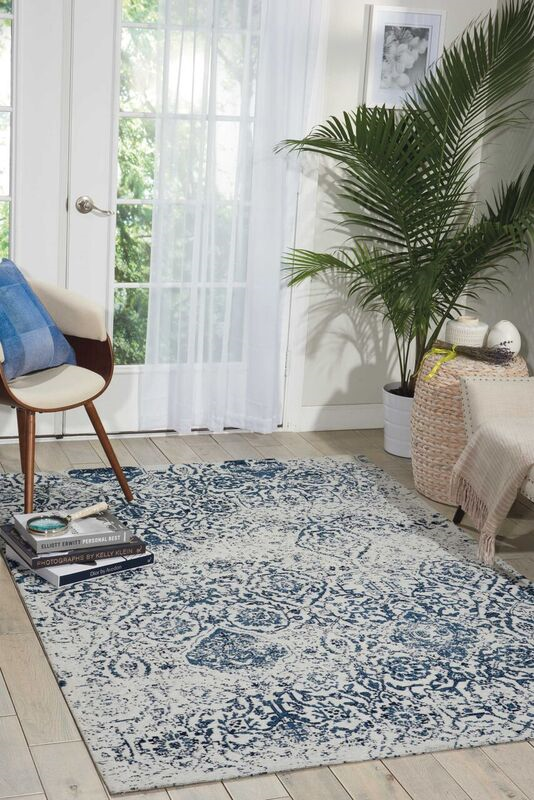 Nourison Clearance Damask DAS06 Navy Rug