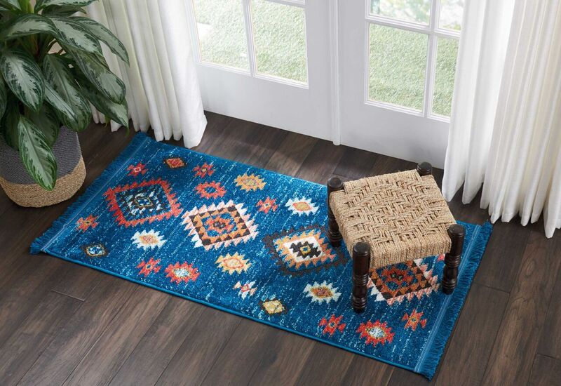 Nourison Clearance Navajo NAV07 Blue Rug