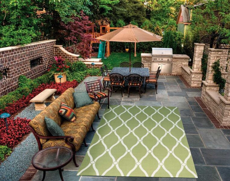 Nourison Clearance & Garden RS089 Green Rug
