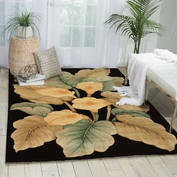 Nourison Tropics TS08 Black Rug