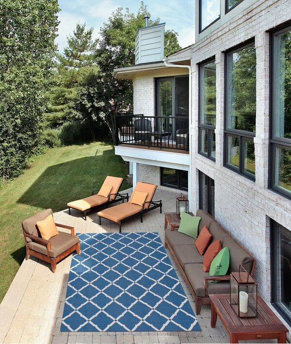 Nourison Clearance & Garden RS091 Navy Rug