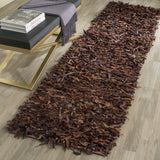 Safavieh Clearance Leather Shag LSG511B Saddle Rug