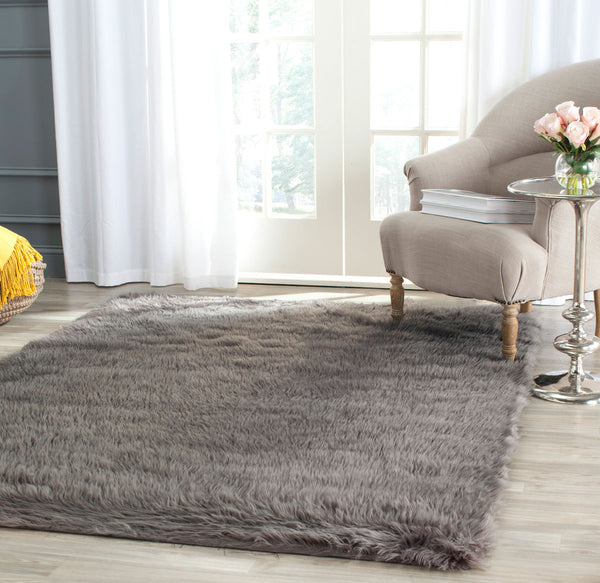 Safavieh Clearance Faux Sheep Skin FSS235D Grey Rug