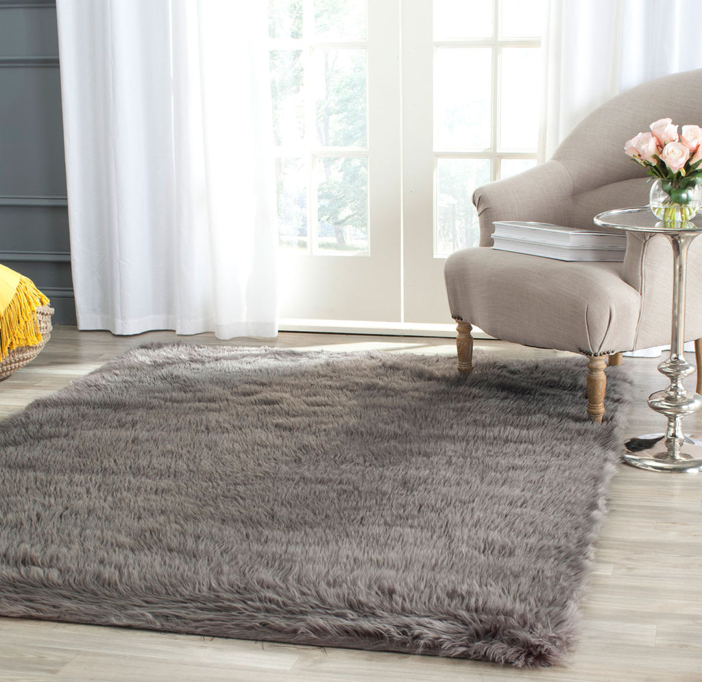Safavieh Clearance Faux Sheep Skin FSS235D Grey Rug