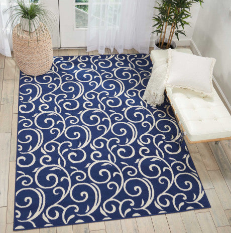 Nourison Clearance Grafix GRF19 Navy Blue Rug