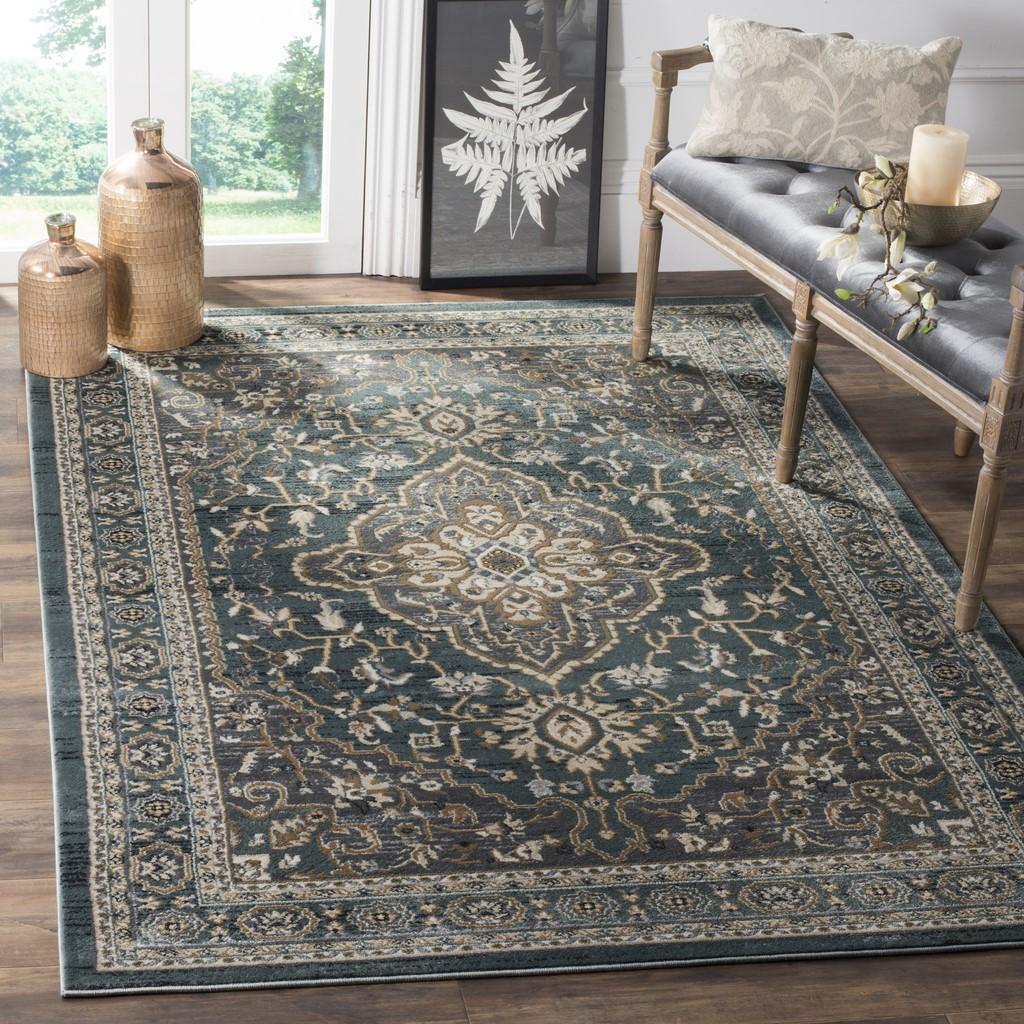 Safavieh Clearance Lyndhurst LNH338A Teal Grey Rug