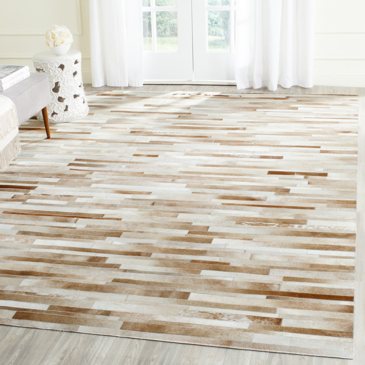 Safavieh Clearance Studio Leather STL218B Camel Rug