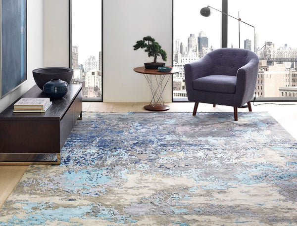 Rugs Done Right Everett FF74 Abstract Grey / Blue Rug