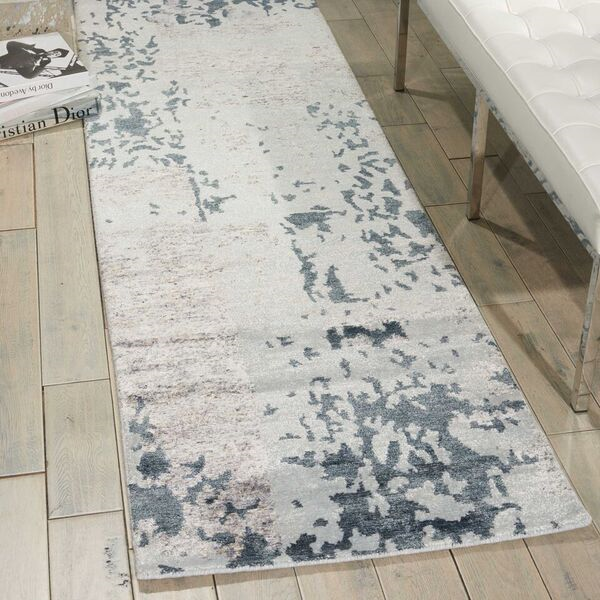 Nourison Silken Shadow SHA16 Silver Grey Rug