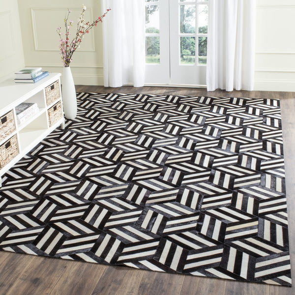 Safavieh Clearance Studio Leather STL219A Black Rug