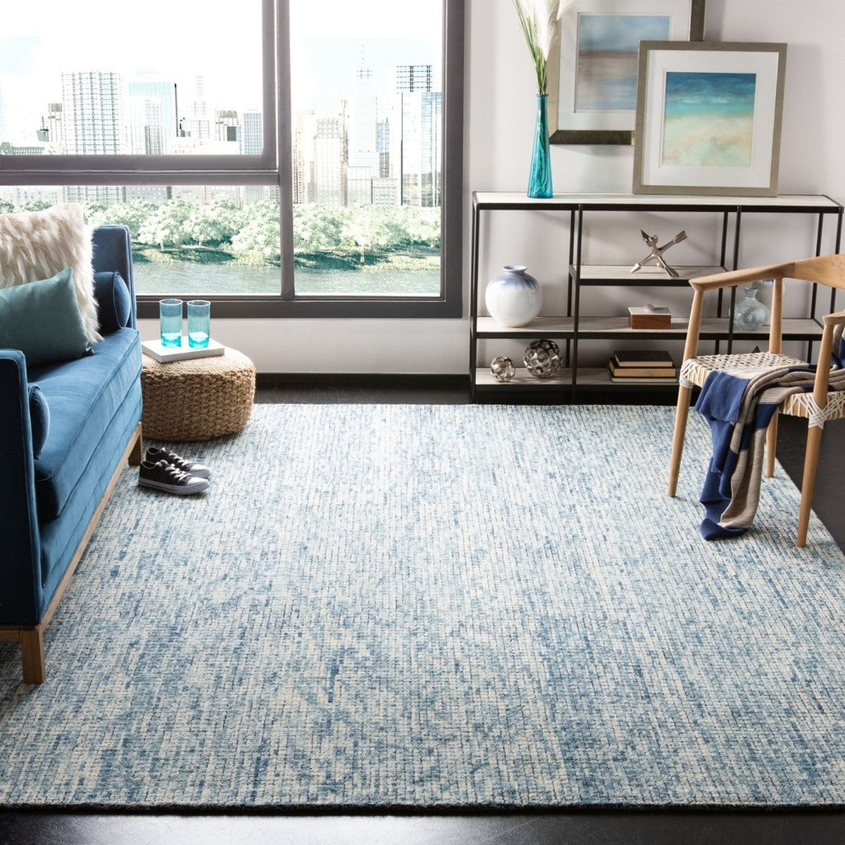 safavieh clearance abstract abt473m ivory navy rug