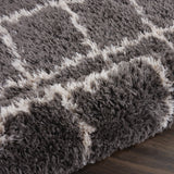 nourison luxe shag lxs02 charcoal beige rug