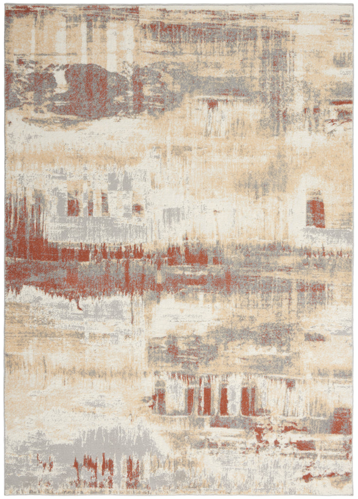 nourison ck005 enchanting ech02 grey rust rug
