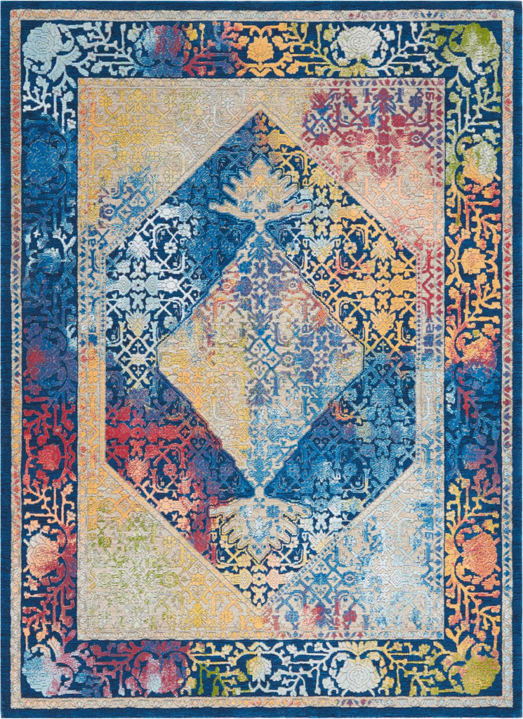 Nourison Clearance Ankara Global ANR04 Blue/Multicolor Rug