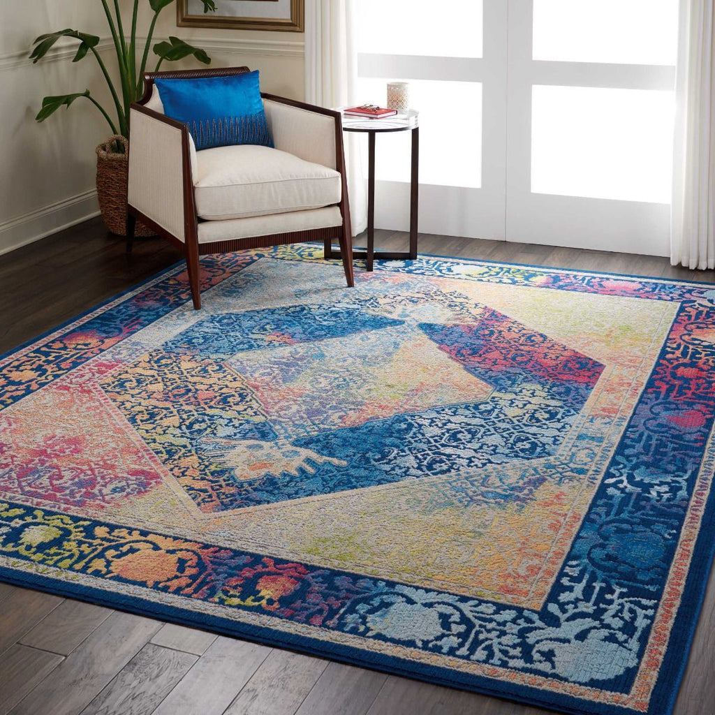 Nourison Clearance Ankara Global ANR04 Blue/Multicolor Rug
