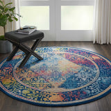 Nourison Clearance Ankara Global ANR04 Blue/Multicolor Rug