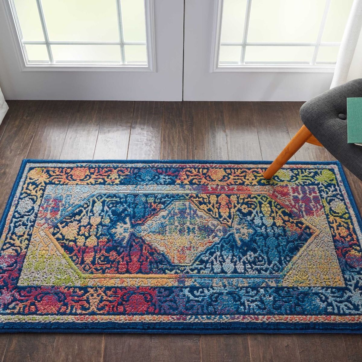 Nourison Clearance Ankara Global ANR04 Blue/Multicolor Rug