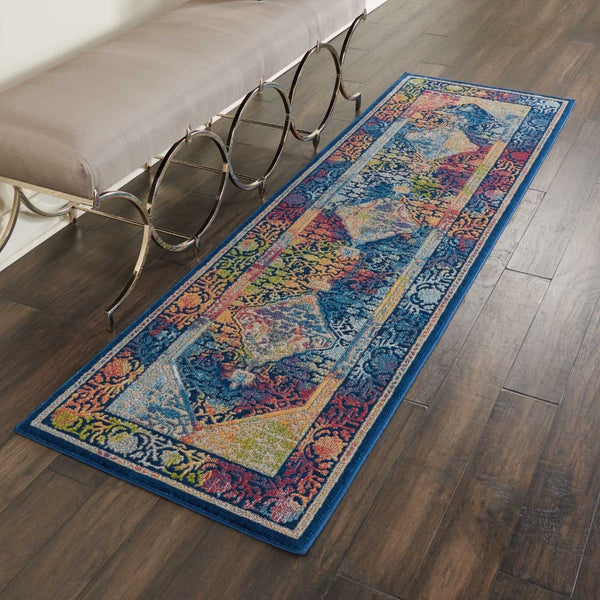 Nourison Clearance Ankara Global ANR04 Blue/Multicolor Rug