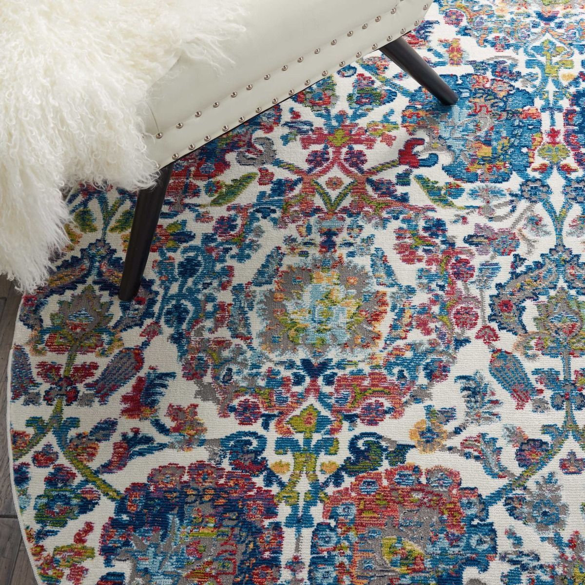 Nourison Ankara Global ANR06 Ivory/Blue Rug