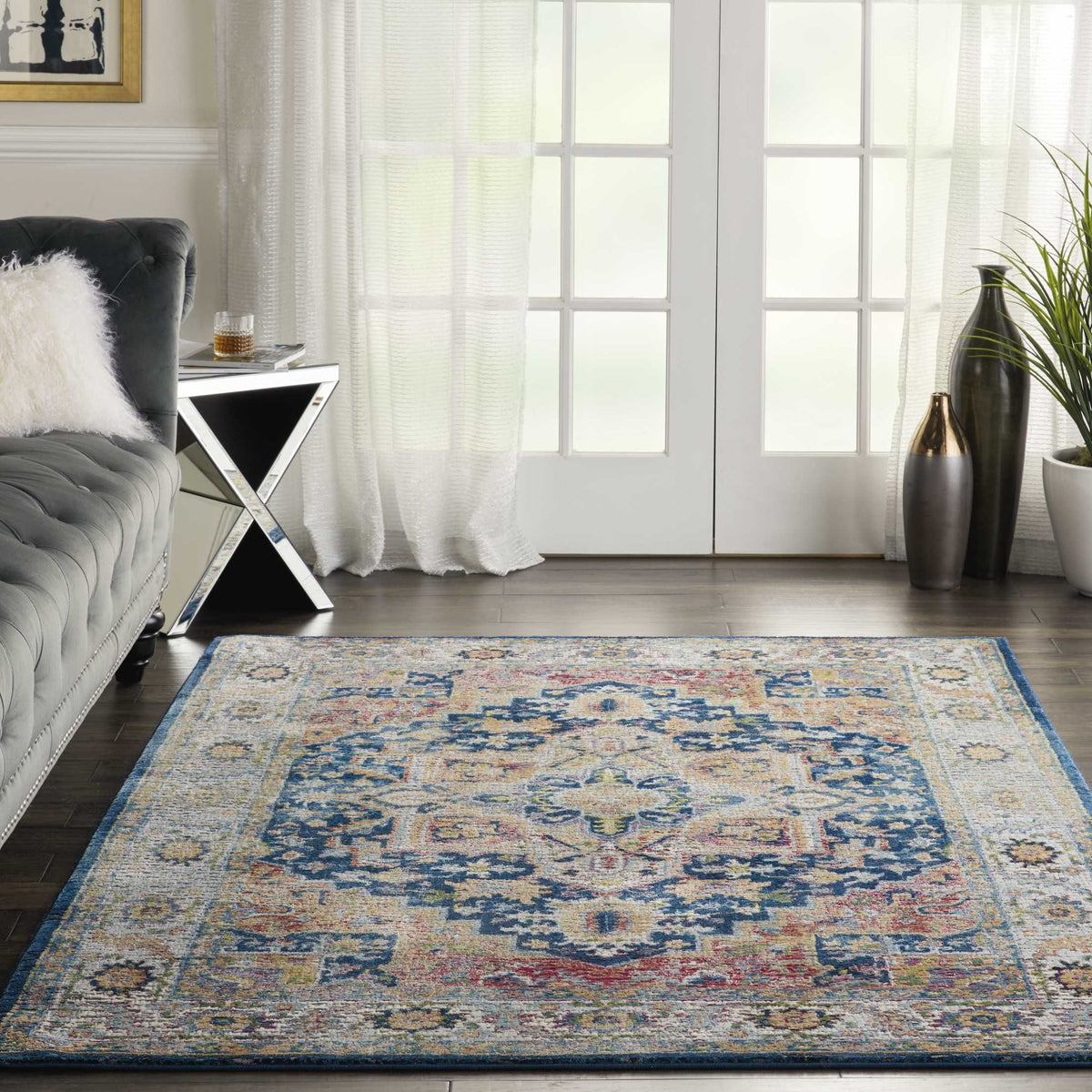 Nourison Ankara Global ANR11 Blue/Multicolor Rug