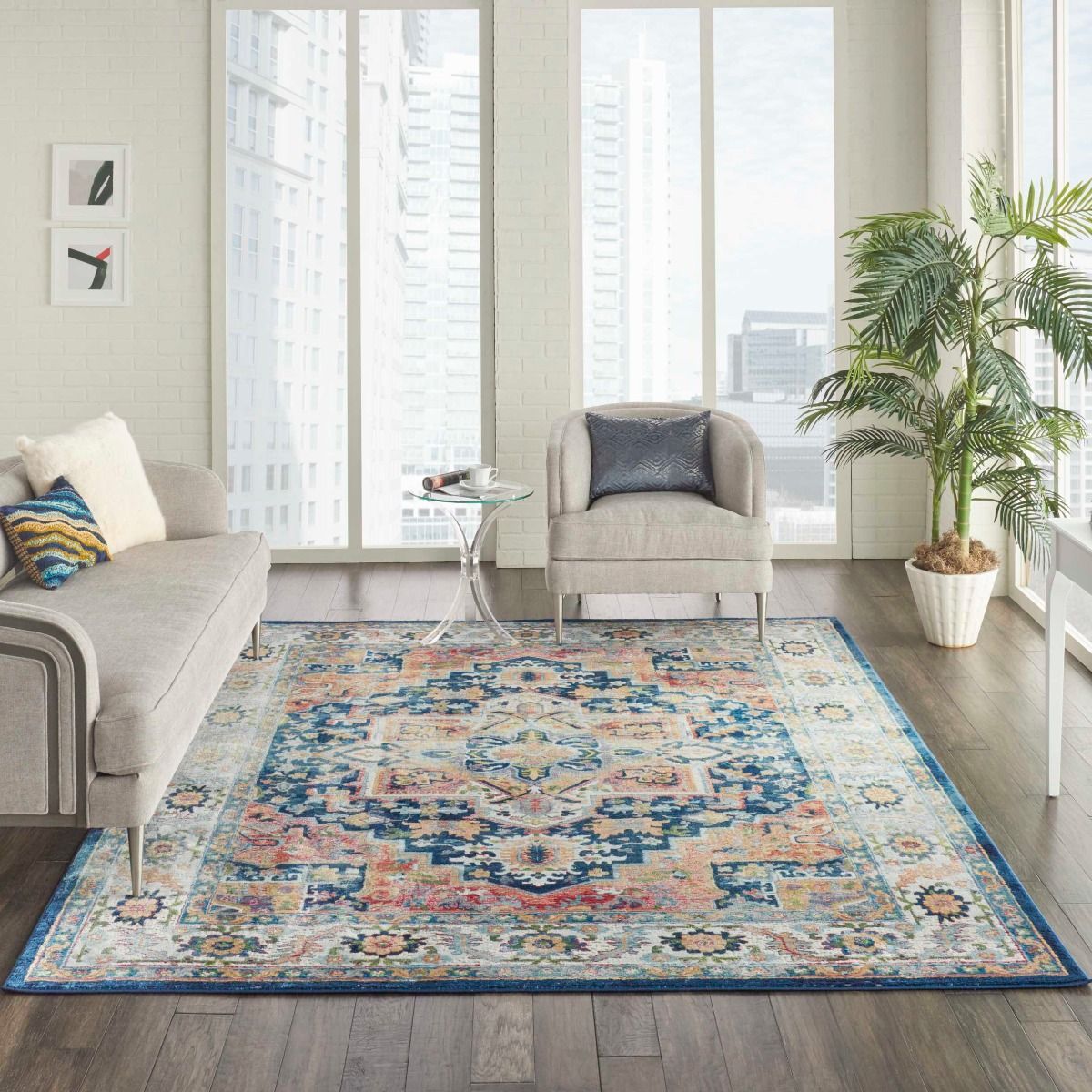 Nourison Ankara Global ANR11 Blue/Multicolor Rug