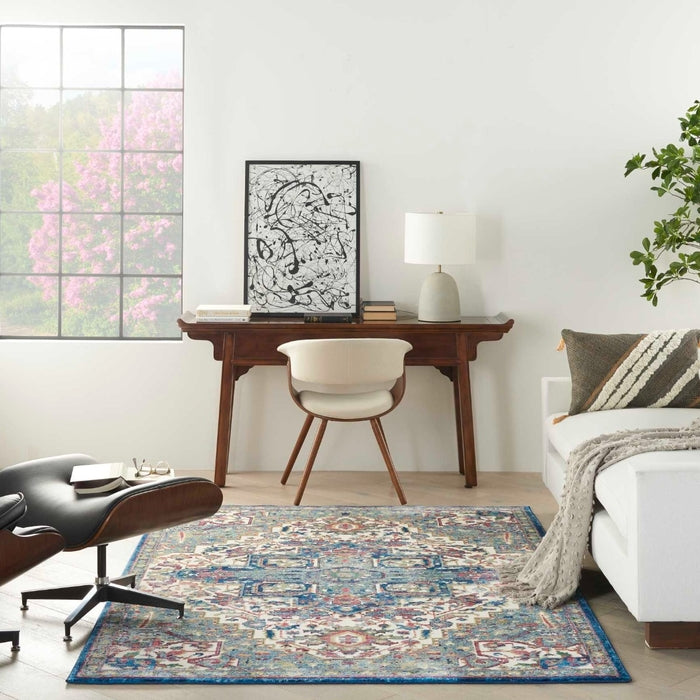 Nourison Ankara Global ANR15 Ivory Navy Rug