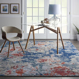 Nourison Clearance Artworks ATW01 Navy/Brick Rug