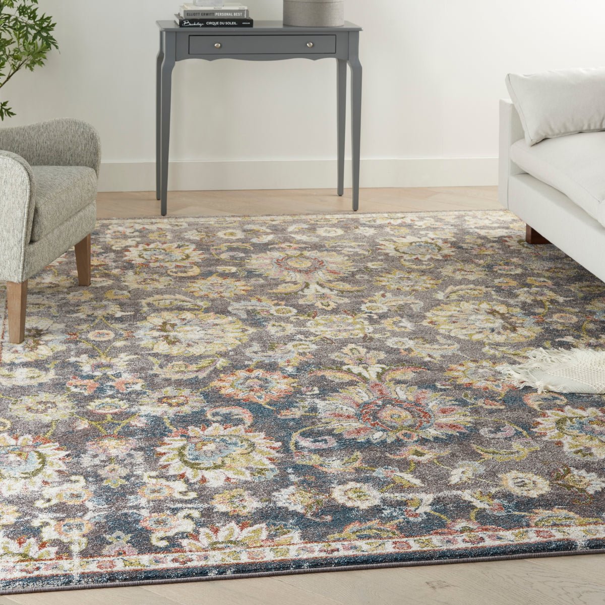 nourison soraya sor02 charcoal multi rug