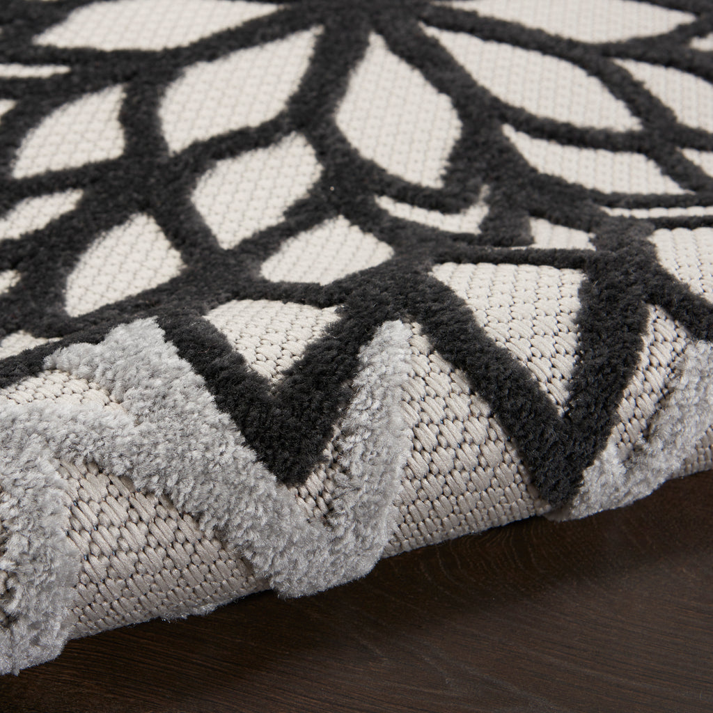 nourison aloha alh05 black white rug
