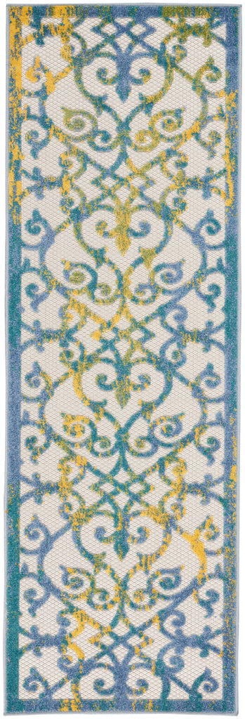 nourison aloha alh21 ivory blue rug