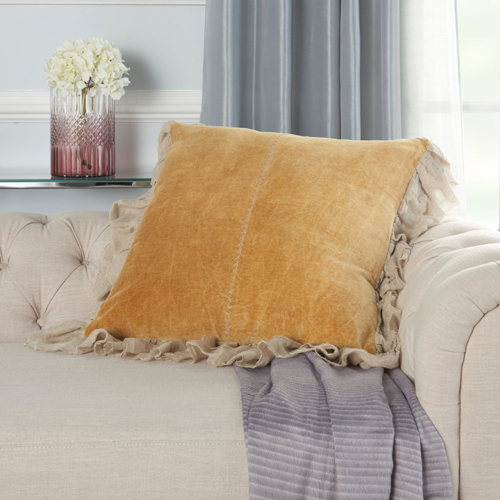 nourison sofia ge903 yellow pillow