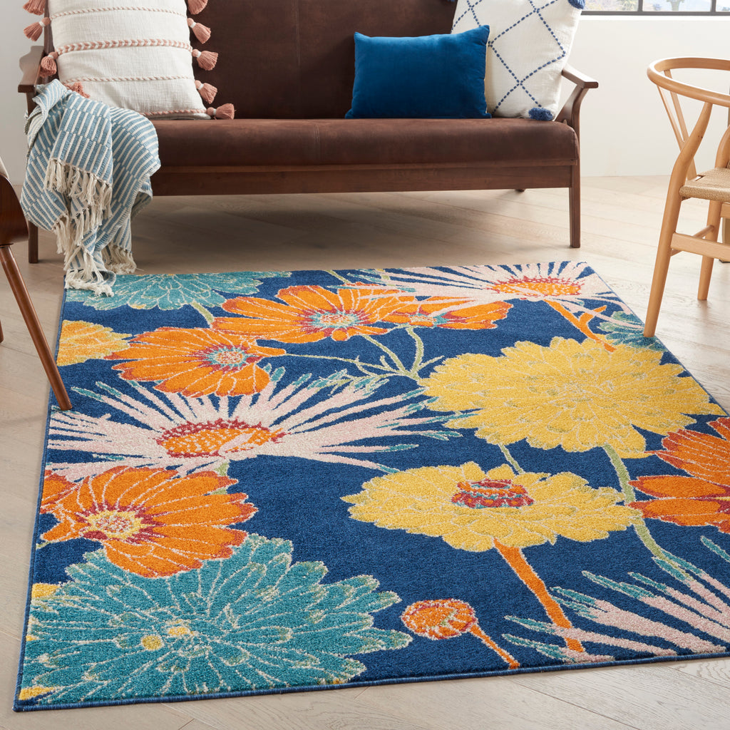 nourison allur alr06 navy multicolor rug