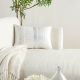 nourison luminescence l0293 silver pillow