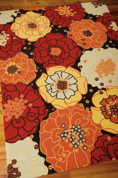 Nourison Clearance & Garden RS021 Black Rug