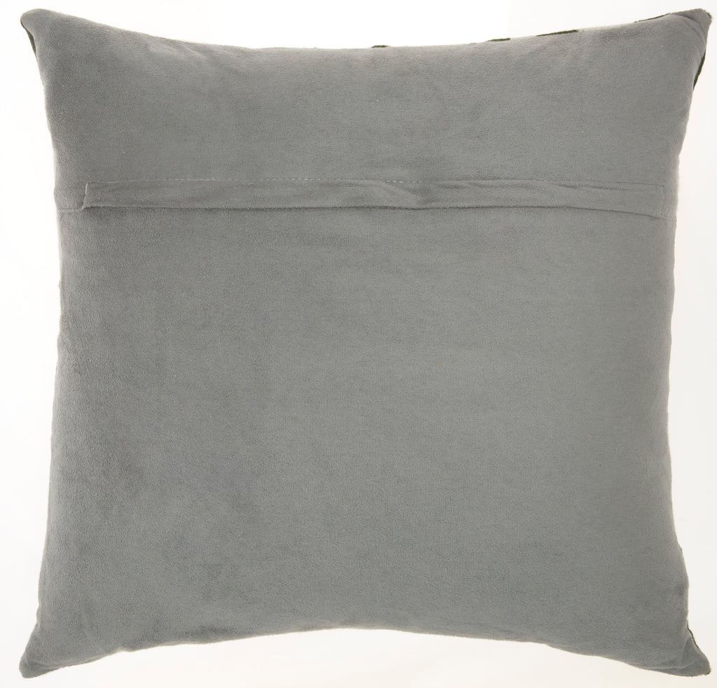 nourison natural leather hide s2212 green pillow