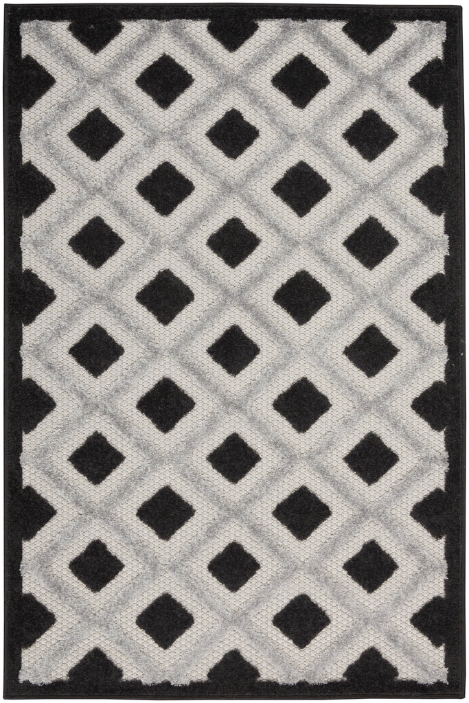 nourison aloha alh26 black white rug