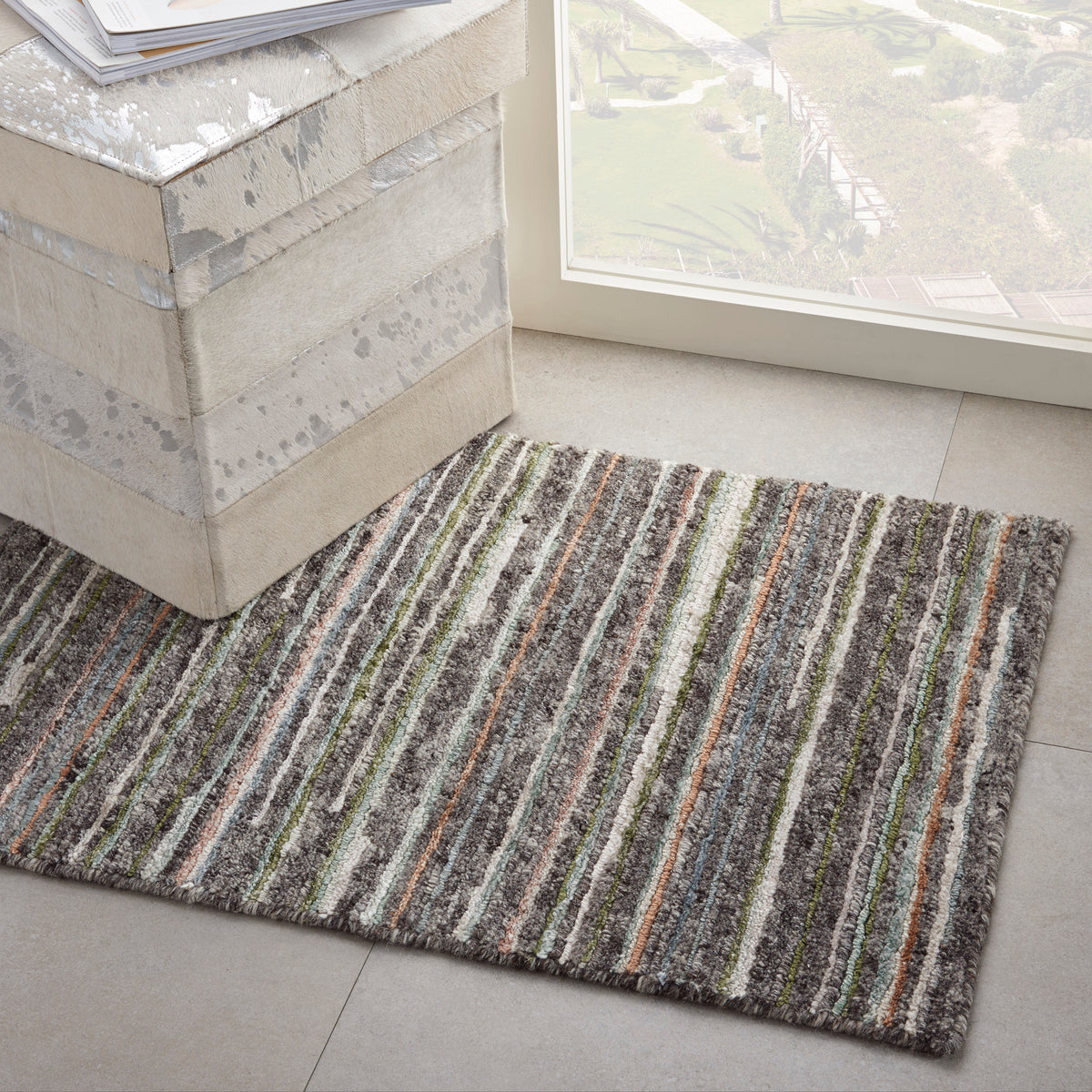 nourison plateau pae01 grey green rug