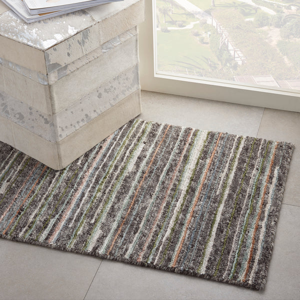 nourison plateau pae01 grey green rug