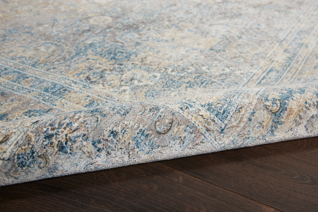 nourison silken allure stn06 cream blue rug