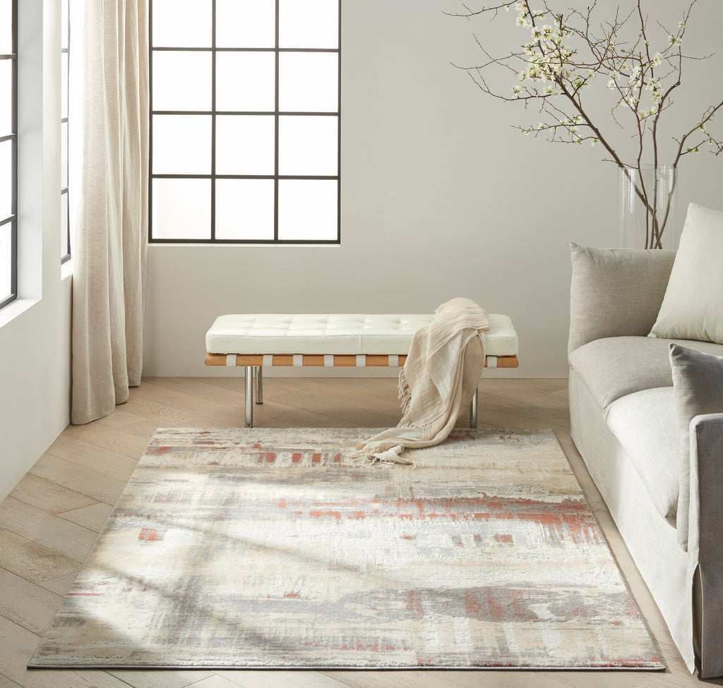 nourison ck005 enchanting ech02 grey rust rug