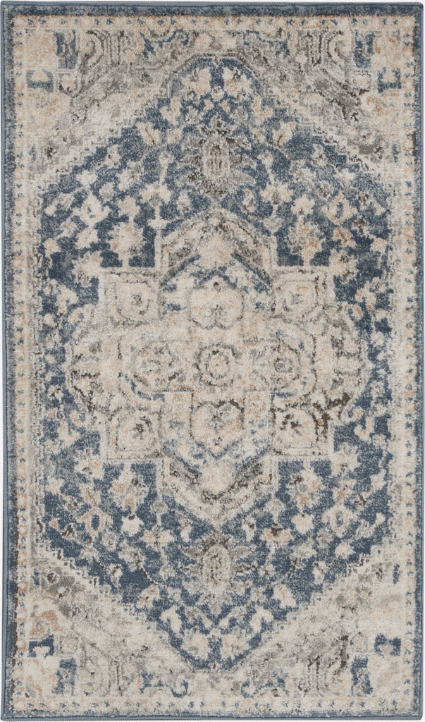 nourison quarry qua08 ivory blue rug