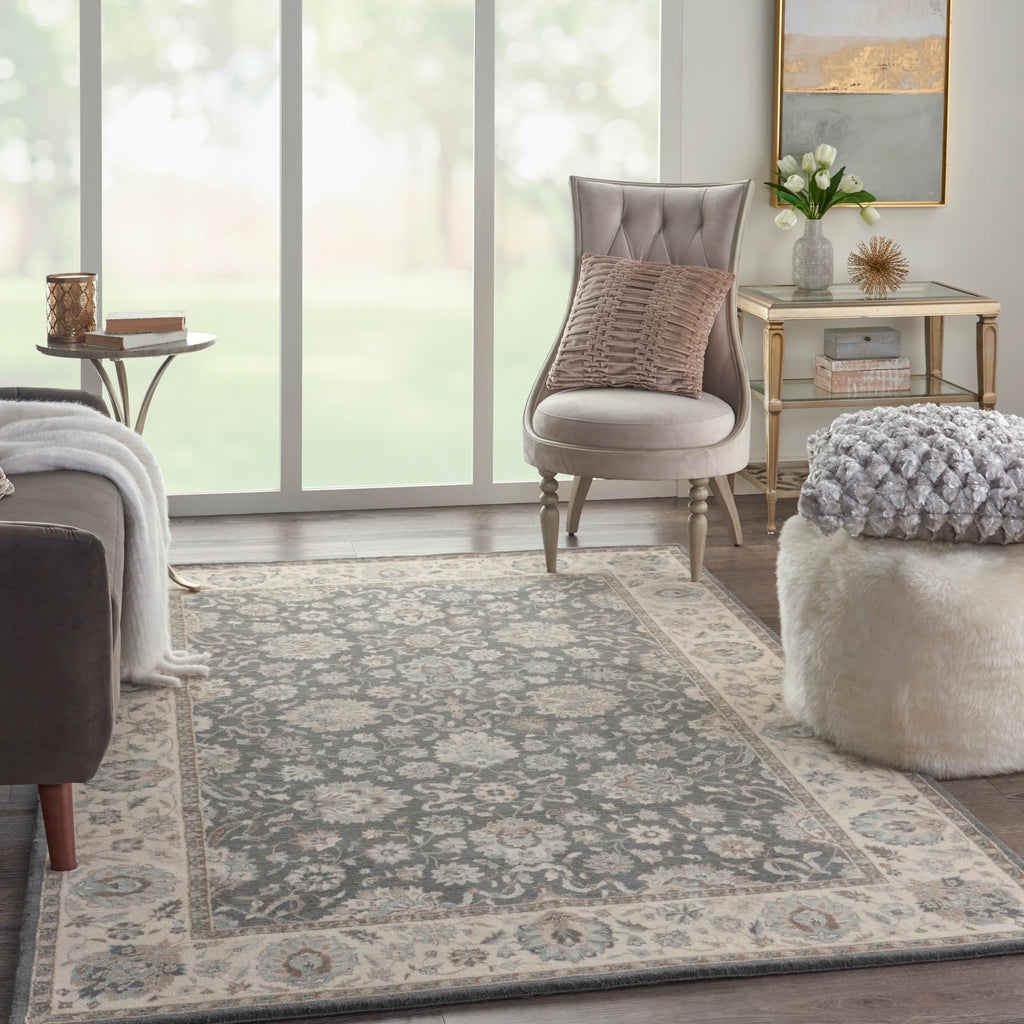 nourison living treasures li16 grey ivory rug