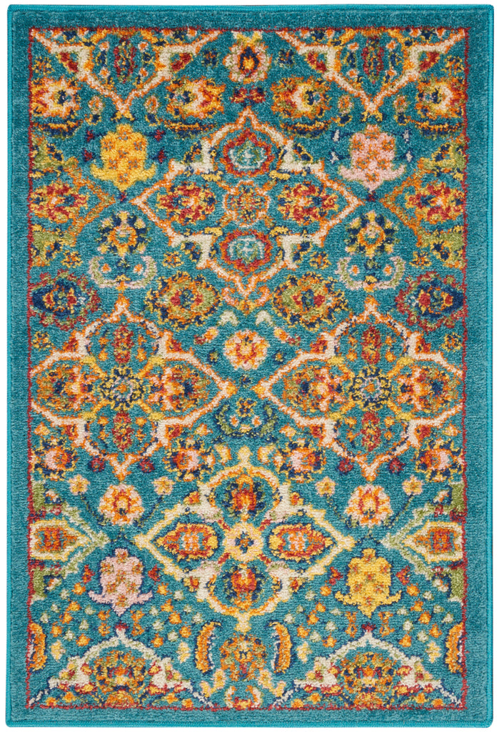 nourison allur alr03 turquoise ivory rug