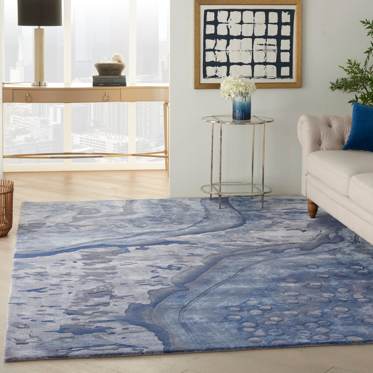 nourison prismatic prs05 blue rug